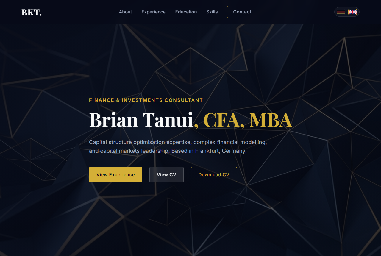 Brian Tanui portfolio website