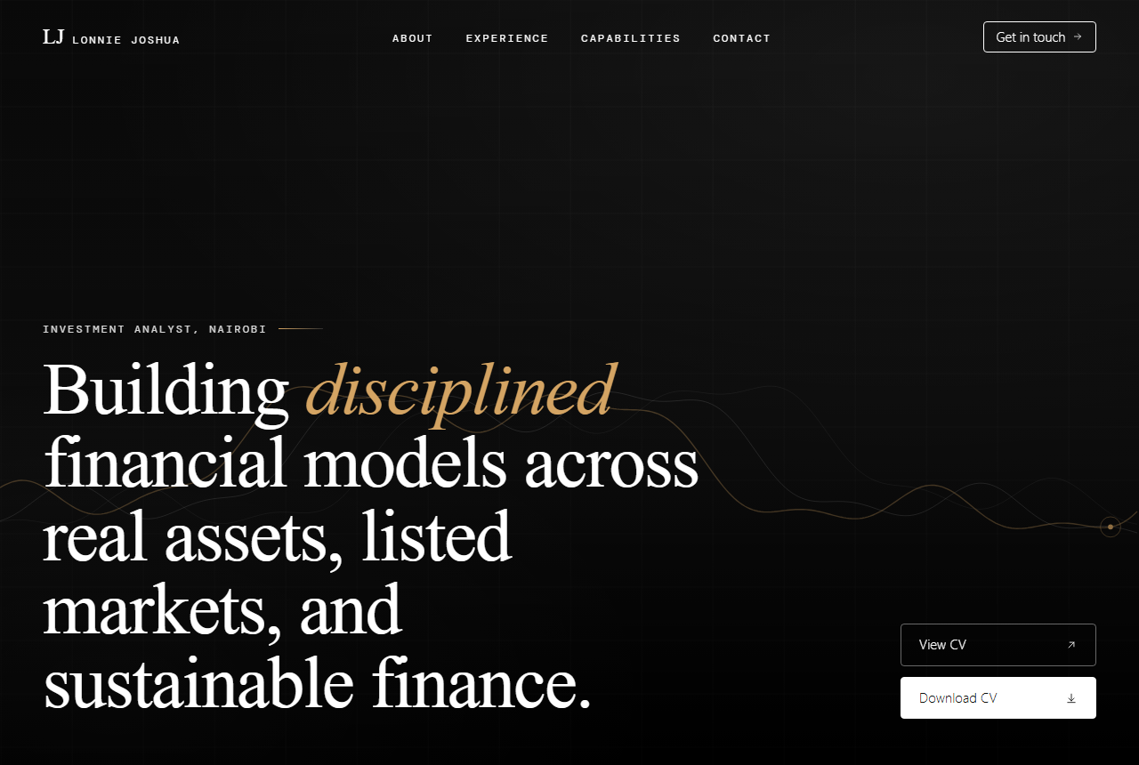 Lonnie Joshua portfolio website